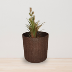 Vaso de Planta Pequeno em Madeira|Plástico 13,3x13,2cm Sustentável  Imbuia Tronco Evo Design